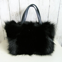 ハンドメイド・リメイクサファイアミンクリボン付きバッグぴこ new antique fur ¶ ☆受注生産☆サファイアミンクリボン付きグラニー