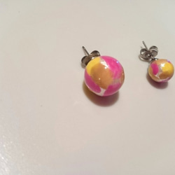 LOLLIPOP　pierce　【PINK×YELLOW×BEIGE】 1枚目の画像