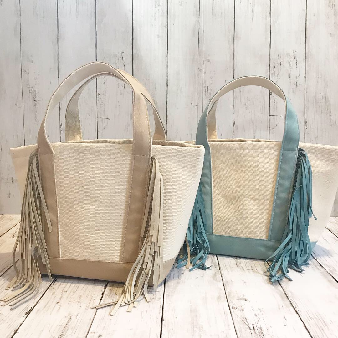 【creema限定】リンクコーデ オーダー受付中.*･ﾟ フリンジバッグ トートバッグ 帆布 キャンバス フリンジ