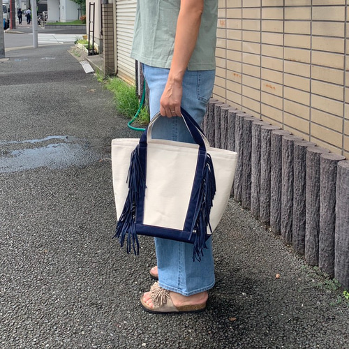 オーダー受付中.*・ﾟ フリンジバッグ トートバッグ 帆布 キャンバス