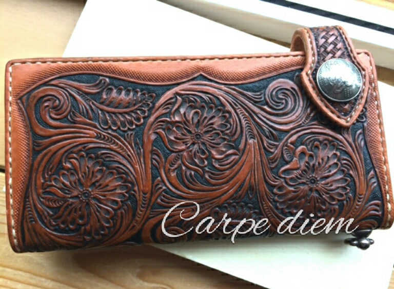 レザーロングウォレット　ブラウン