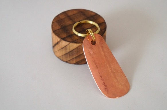 鍛金靴べらキーリング mini  (真鍮 or 銅）　シューホーン 4枚目の画像