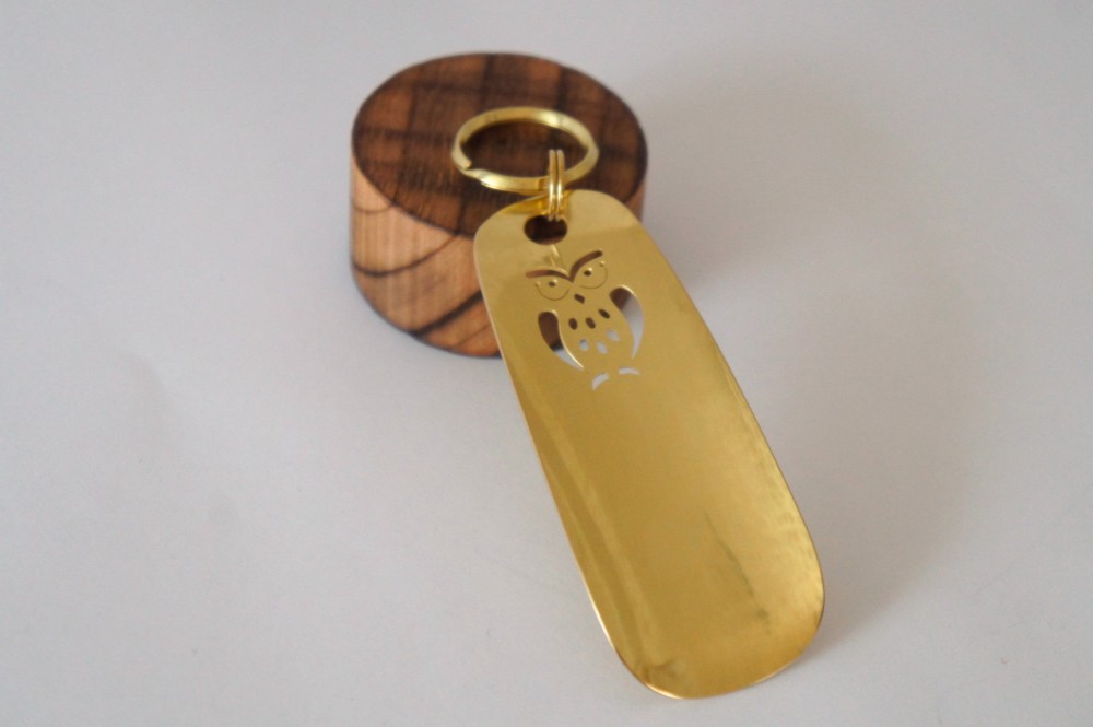 鍛金靴べら〈鎚目仕上げ/ 梟〉真鍮or銅　シューホーン