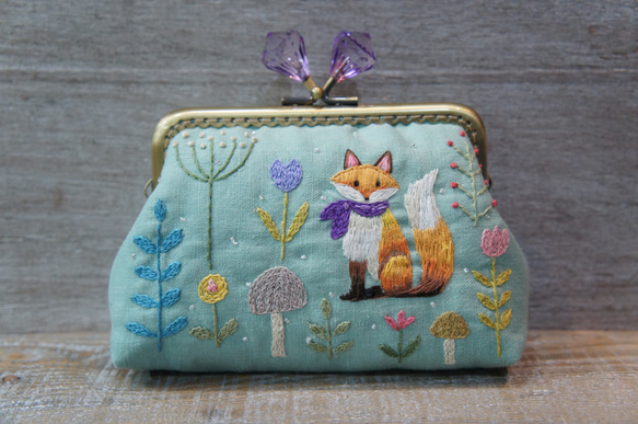 刺繡口金包 - 花園狐狸 第1張的照片