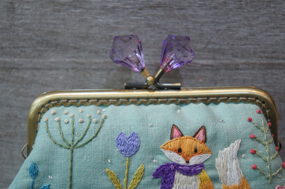 刺繡口金包 - 花園狐狸 第2張的照片