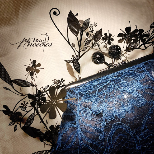 [蕾絲的100種風貌] - 蕾絲口金材料包 - 藍水仙蕾絲 第2張的照片