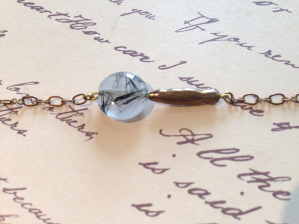 結晶変態茶色の長い銅のブレスレット真珠 4枚目の画像