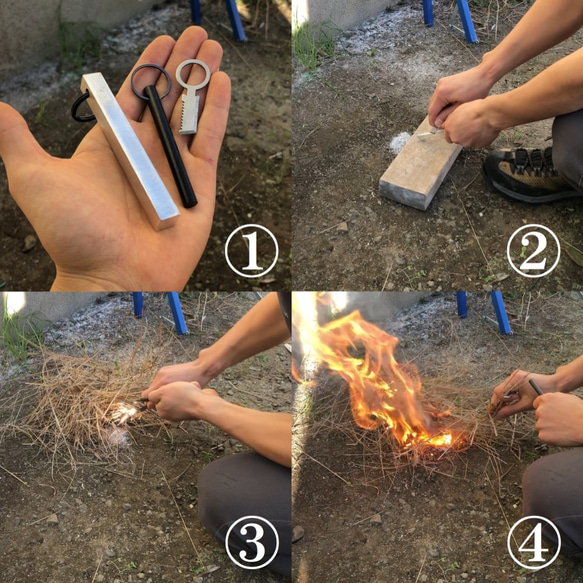 【現代版火打ち石】マグネシウムキーホルダー Magnesium FIRE starter 防災用品にも◎ 7枚目の画像
