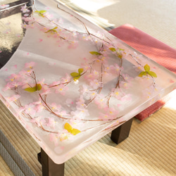 桜のレジンテーブルVol.1「桜吹雪」（ローテーブル） 4枚目の画像