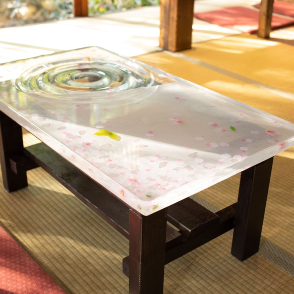 桜のテーブルVol.2「零れ桜」（ローテーブル） 4枚目の画像