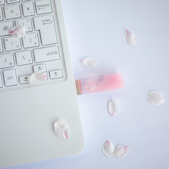 春の透明USBメモリ【桜色メモリーズMk.Ⅱ】(32,64GB) 2025年開花東京産ソメイヨシノを使用 8枚目の画像