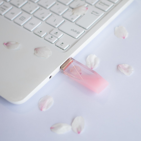 春の透明USBメモリ【桜色メモリーズMk.Ⅱ】(32,64GB) 2025年開花東京産ソメイヨシノを使用 9枚目の画像