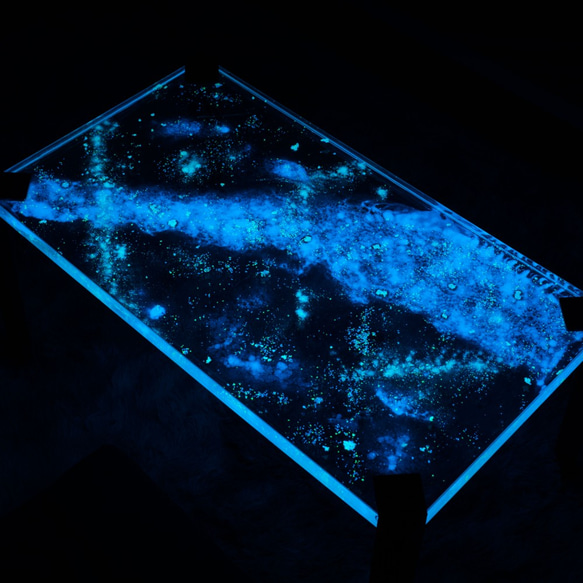 星空のテーブル】Starry sky resin table of nightglowローテーブル