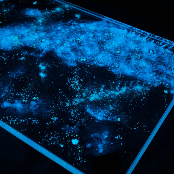 【星空のテーブル】Starry sky resin table of nightglowローテーブル,ダイニングテーブル 4枚目の画像