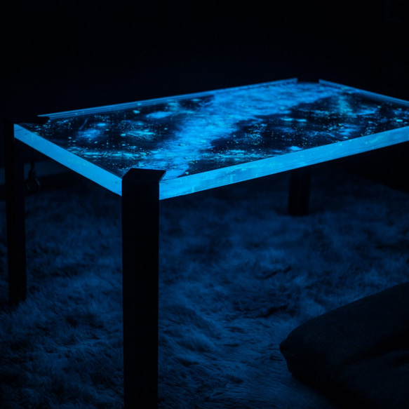 【星空のテーブル】Starry sky resin table of nightglowローテーブル,ダイニングテーブル 7枚目の画像