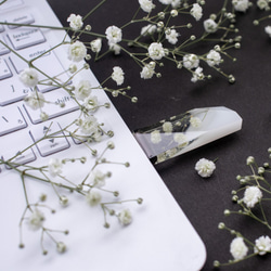 カスミソウの透明USBメモリ【カスミソウPureWhite】(32,64GB) 5枚目の画像