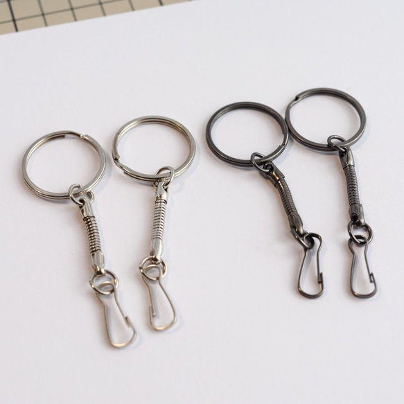 高品質キーホルダー金具100個セット(リング・丸カン・チェーン 