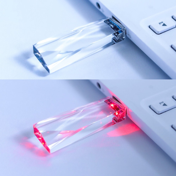 発光透明USBメモリ(32,64,128GB)luminous transparent USB