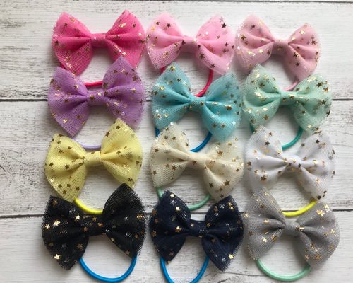 ふわふわポンポンリボン♡シェル♡ヘアゴム 0_2c80bf416d1122f304628e717215