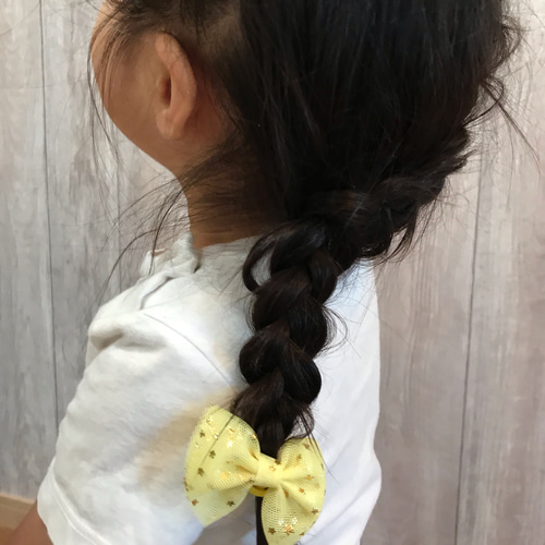 キラキラふわふわチュールリボンヘアゴム 雑貨・その他 ❁❀Liko