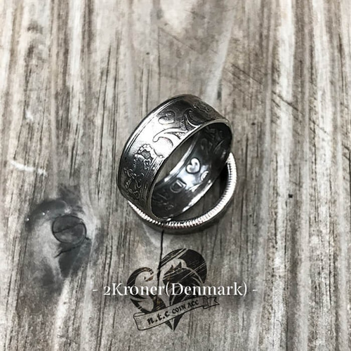 コインリング 2Kroner(幸せを呼ぶコイン) heart&crown (受注制作 コインリング 2Kroner(幸せを呼ぶコイン) heart&crown (受注制作