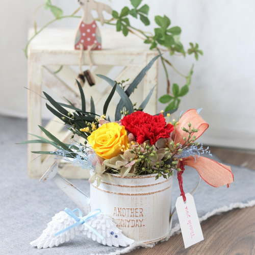 母の日プレゼント アロマストーンカーネーション&フラワーリースセット