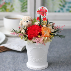 仏花 ☆カトレアお供え花 花器付きLサイズ プリザーブドフラワー 仏花