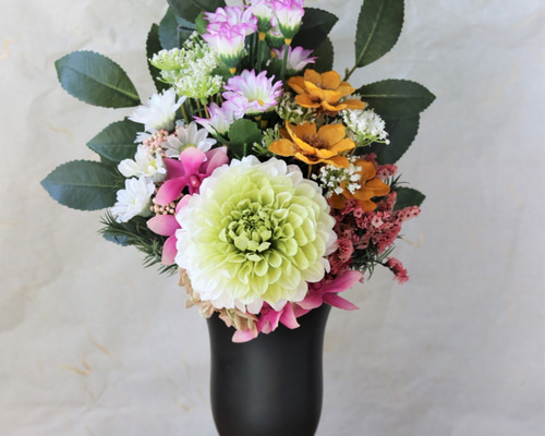 お供え花、仏花、造花、ダリア、アネモネアレンジ 0_f8d2aaf81023656ad58222e65c5e