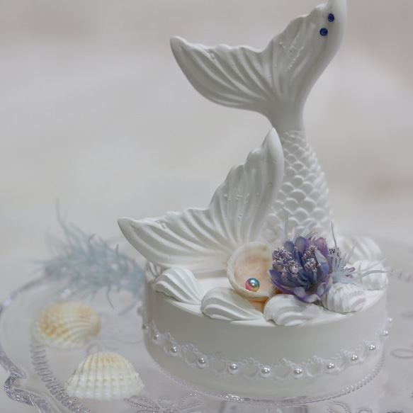 再販！アロマストーンのリングピロー【マーメイドリングピロ―　～青い海　美しい人魚～】結婚祝い　結婚祝いのプレゼント♪ 2枚目の画像