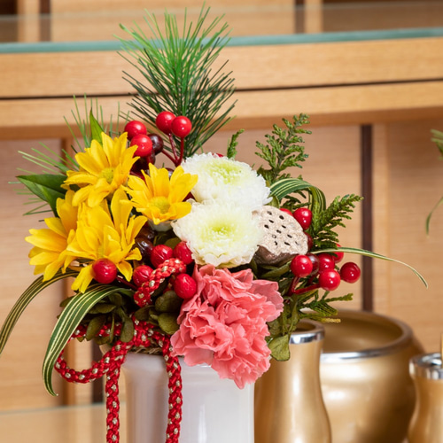 新作☆【お正月仏花 花小町-A】プリザーブドフラワ－で魅せる日本の美