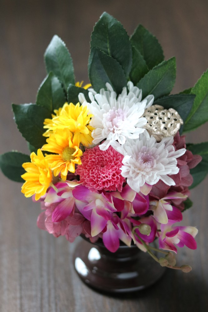 仏花　1個タイプ【蓮華】お供え花　お手入れ不要のプリザ－ブドフラワ－ 4,550円