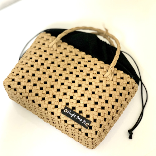 受注製作】お出かけが楽しくなる カゴバッグ ✤便利な内布＆巾着