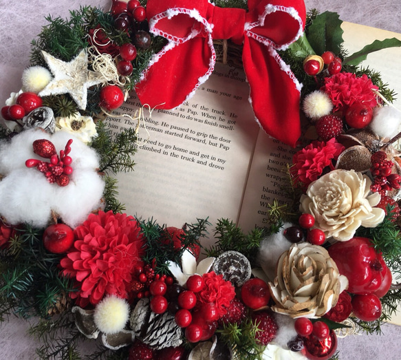 Happy Christmas wreath 25cm 2枚目の画像