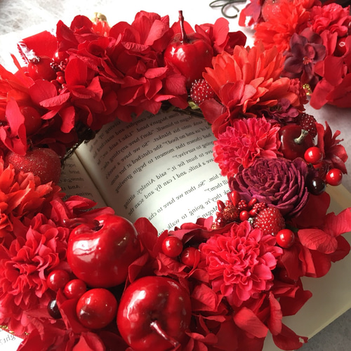 ハンドメイドリース　ご確認用ページ 布リース 直径24cm ブルー系 リース Tsukaeru Life 通販 14539075