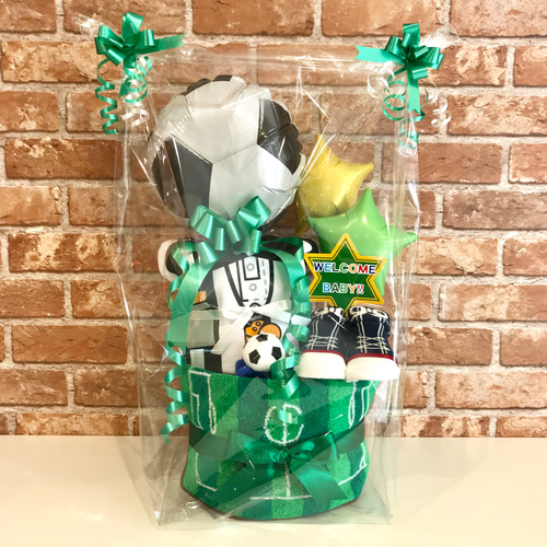 glory様　おむつケーキ　オムツケーキ　出産祝い　男の子　サッカー　誕生日 楽天市場】オムツケーキ サッカーの通販