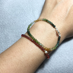 Forest Tourmaline 3.3mm bracelet design/ 3.3mm森林 綠色系漸層手鍊 第4張的照片