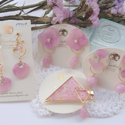ノースポールパステルピンク♡イヤリング ノースポールのアクセサリー イヤリング・ノンホールピアス sayu 通販