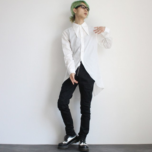 バリモアカラー仕様ロングテールドレスシャツ シャツ albino