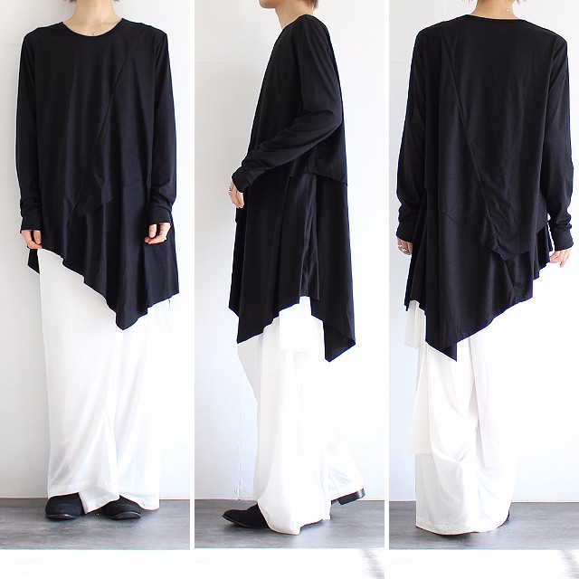 ランダム切り替えフェイクレイヤードアシメカットソー