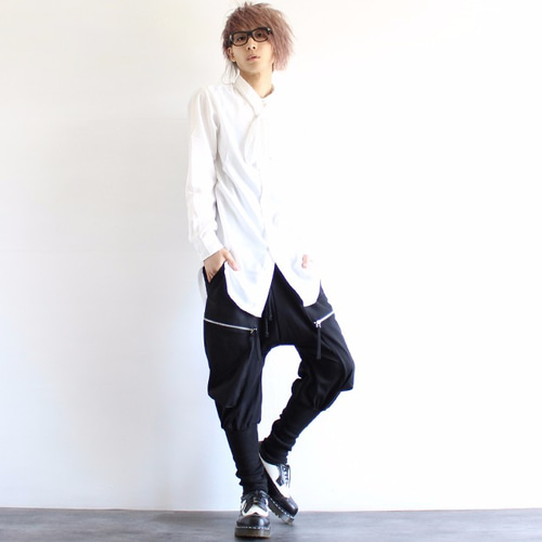 ロングリブZIPサルエルジョガーパンツ ロングパンツ albino 通販