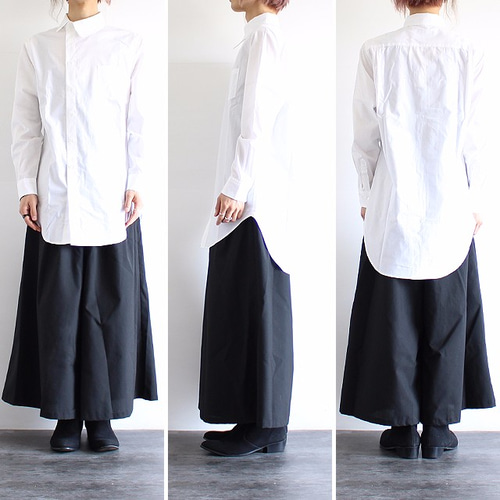 アシンメトリーカラーロング丈ドレスシャツ シャツ albino 通販