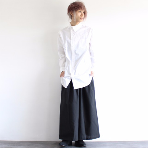 アシンメトリーカラーロング丈ドレスシャツ シャツ albino 通販