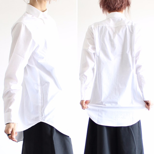 アシンメトリーカラーロング丈ドレスシャツ シャツ albino 通販