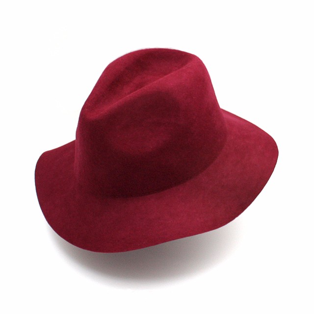 ワイドブリムウール中折れハット