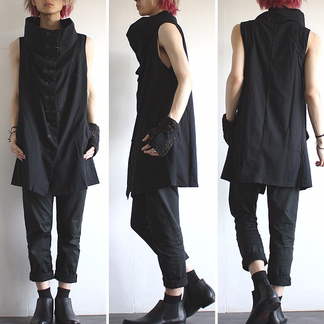 アフガンネックロングベスト