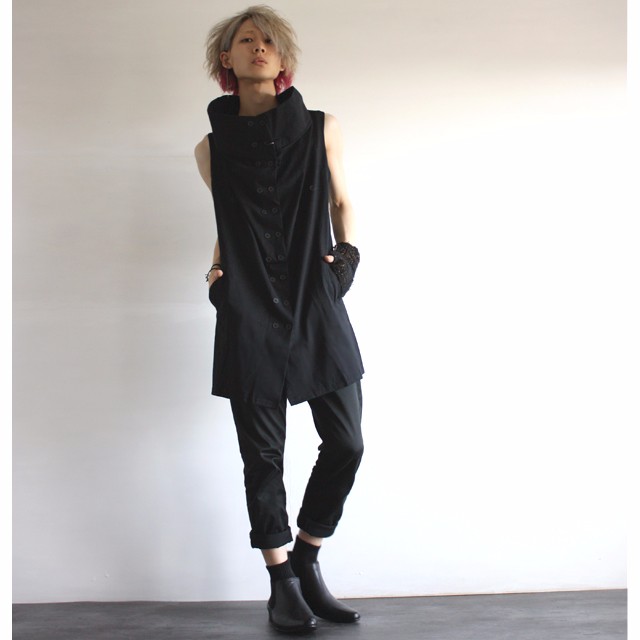 アフガンネックロングベスト