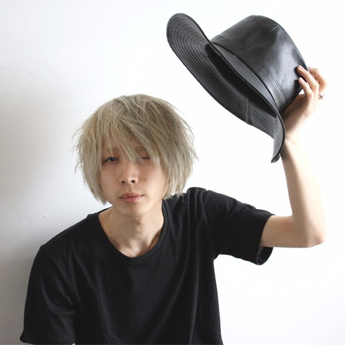 ワイドブリムPUレザー中折れハット ハット albino 通販 4516934