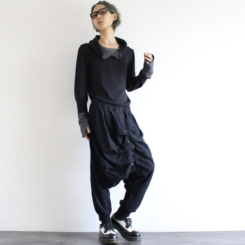 プリーツ4連ボタンサルエルパンツ ロングパンツ albino 通販