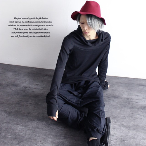 プリーツ4連ボタンサルエルパンツ ロングパンツ albino 通販