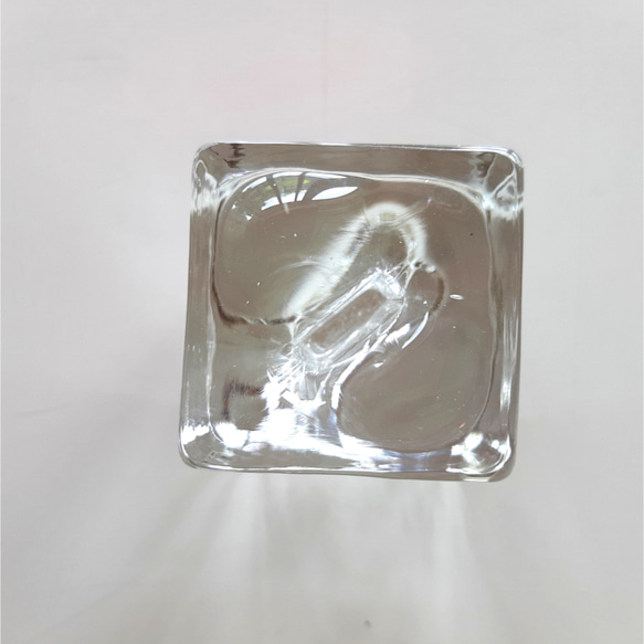 ロックアイスみたいな一輪挿し（細長い口）　ガラス　氷　透明 6枚目の画像